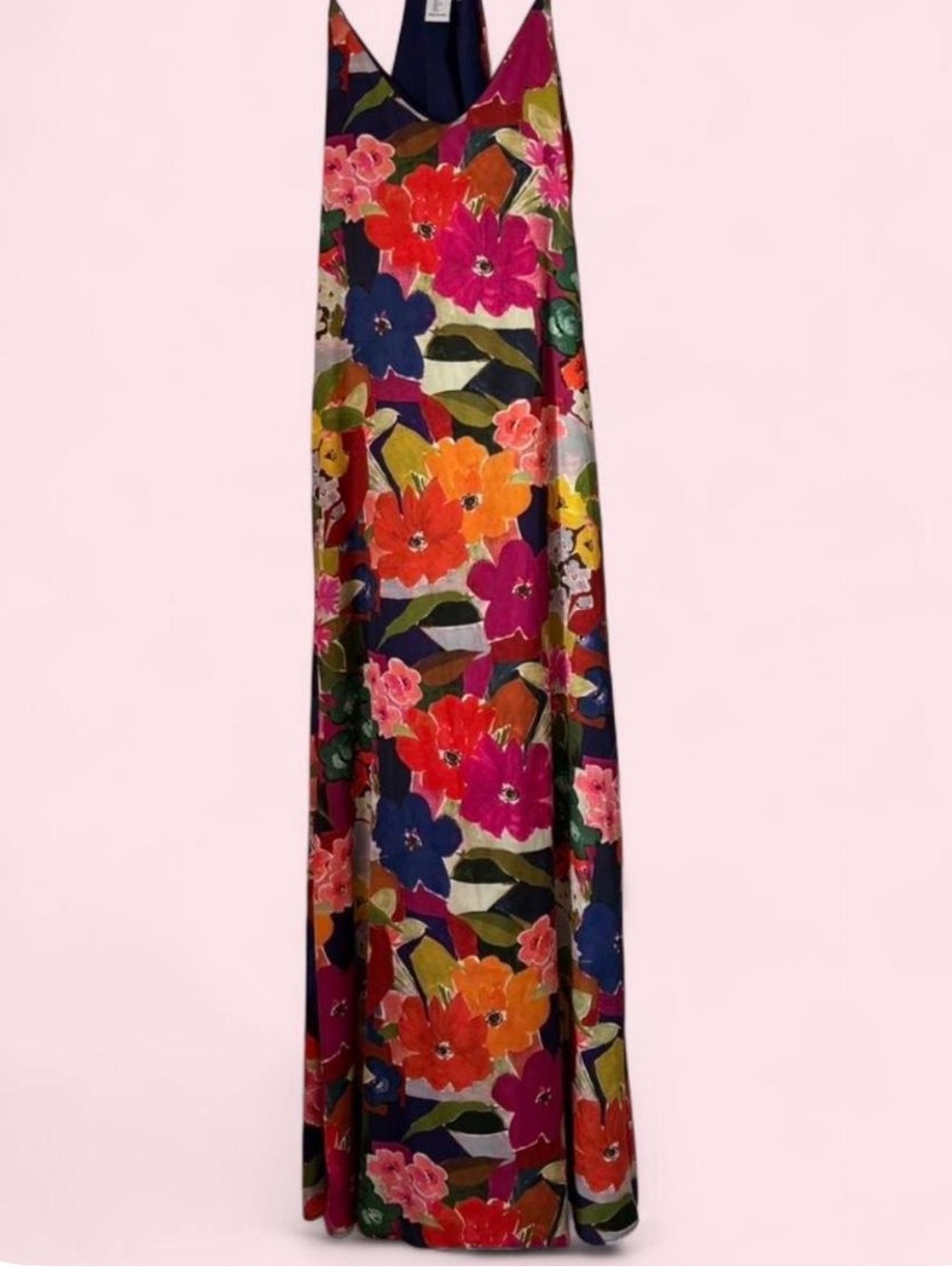Nicole Miller Floral Maxi dress in Navy with Multicolor Flowers